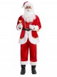 Original Christmas Series Christmas Santa Claus Red Velvet White Plush Golden Trim Halloween Cosplay Costume Full Set