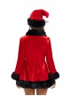 Original Christmas Series Red Christmas Long Sleeve Red Tie Up Dress Halloween Cosplay Costume Ribbon Hat Set