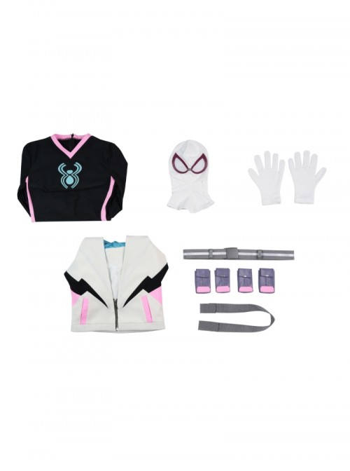 Your Friendly Neighborhood Spider Man Season 2 Spider Gwen Halloween Cosplay Costume Set Without Shoes