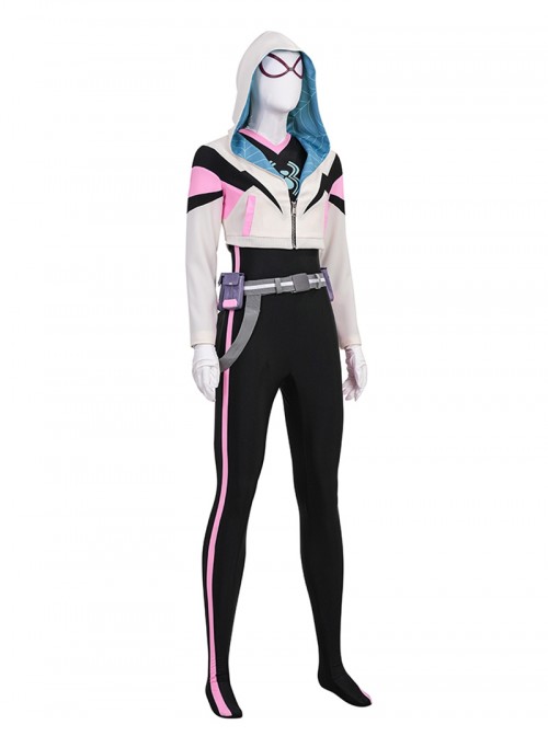 Your Friendly Neighborhood Spider Man Season 2 Spider Gwen Halloween Cosplay Costume Set Without Shoes