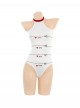 Heartbeat Threshold Dotted Line Printing Clasp Open Crotch Solid Color Bodysuit Sexy Lingerie