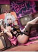 Game Cross Core Naglering Cosplay Bunny Girl Open Crotch Bodysuit Sexy Lingerie Set
