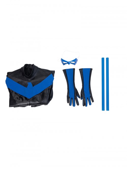 Nightwing Robin Dick Grayson Version Bodysuit Halloween Cosplay Costume Set Without Shoes