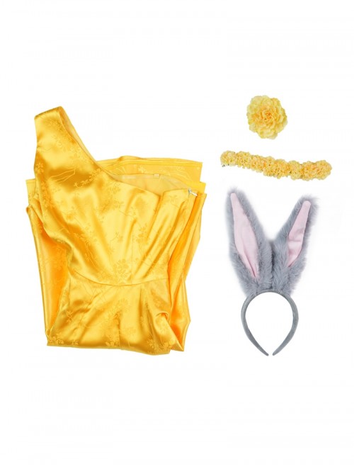 Zootopia 2 Rise Of The NonMammalians Judy Hopps Yellow Short Dress Halloween Cosplay Costume Set