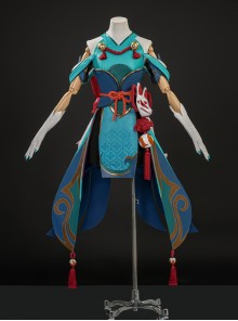 Game Overwatch Kiriko Inari Divine Fox Halloween Cosplay Costume Set
