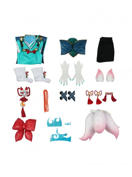 Game Overwatch Kiriko Inari Divine Fox Halloween Cosplay Costume Set