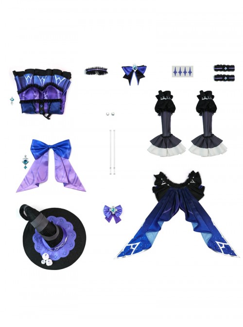 Game Genshin Impact UGC Miliastra Wonderland Phantom Night Candlelight Halloween Cosplay Costume Set