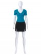 One Piece Live Action Season 2 Nami Blue Short Sleeve Halloween Cosplay Costume Set Without Shoes