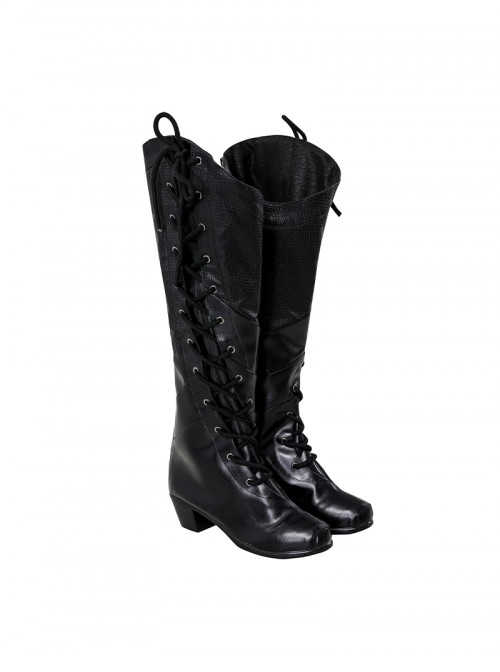 Movie Wicked Elphaba Halloween Cosplay Accessories Black High Heel Boots