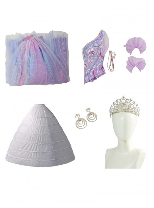 Movie Wicked For Good Glinda Halloween Cosplay Costume Set Without Shoes