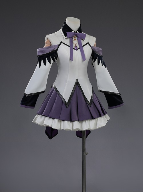 Puella Magi Madoka Magica The Rebellion Story Akemi Homura Halloween Cosplay Costume Set