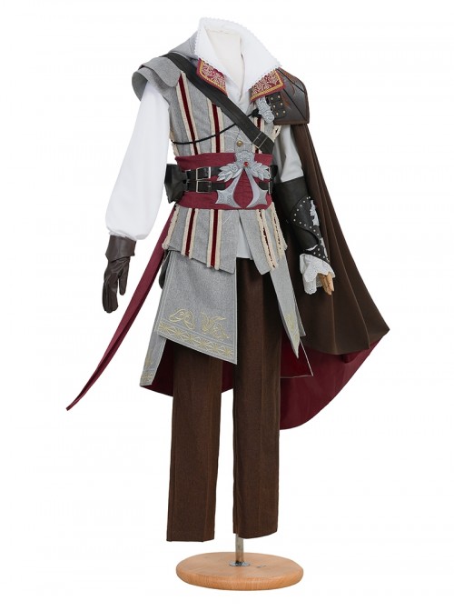 Game Assassin's Creed II Ezio Auditore Halloween Cosplay Costume Set