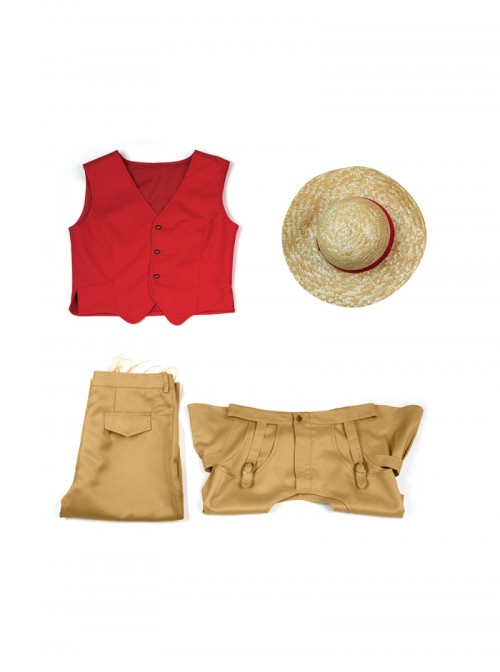 One Piece Live Action Season 2 Monkey D. Luffy Halloween Cosplay Costume Set Without Shoes