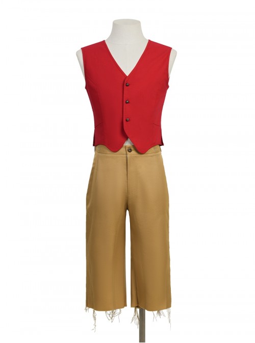 One Piece Live Action Season 2 Monkey D. Luffy Halloween Cosplay Costume Set Without Shoes