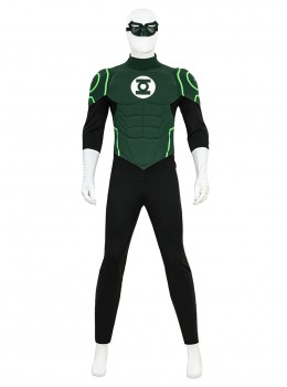 Green Lantern Bodysuit Battle Suit Halloween Cosplay Costume Set Without Shoes