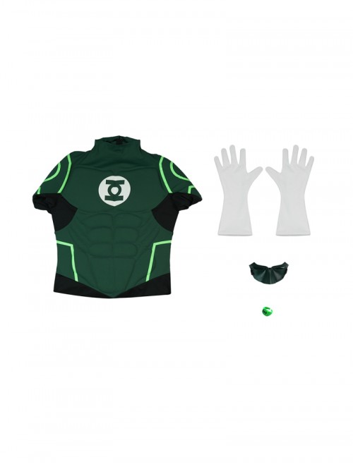 Green Lantern Bodysuit Battle Suit Halloween Cosplay Costume Set Without Shoes