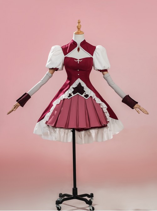 Puella Magi Madoka Magica Walpurgisnacht Rising Sakura Kyoko Halloween Cosplay Costume Set