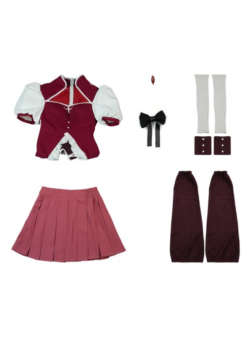Puella Magi Madoka Magica Walpurgisnacht Rising Sakura Kyoko Halloween Cosplay Costume Set
