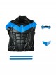 Anime Comic Nightwing Blue Battle Suit Version Halloween Cosplay Costume Set Without Boots