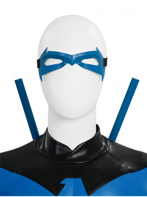 Anime Comic Nightwing Blue Battle Suit Version Halloween Cosplay Costume Set Without Boots