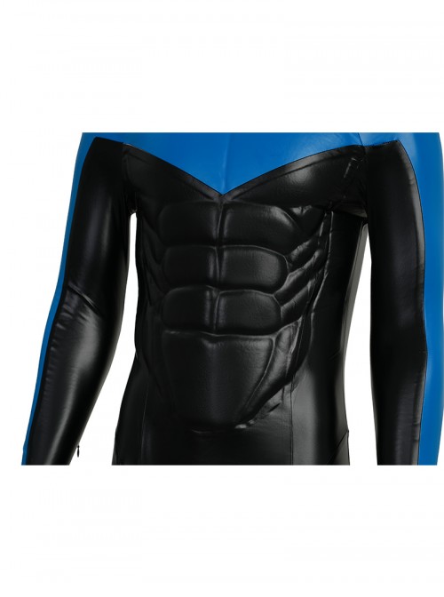 Anime Comic Nightwing Blue Battle Suit Version Halloween Cosplay Costume Set Without Boots