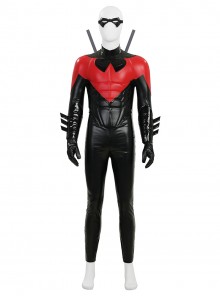 Anime Comic New 52 Nightwing Red Battle Suit Version Halloween Cosplay Costume Set Without Boots