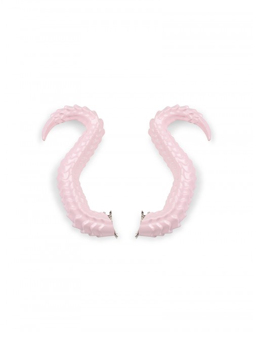 Game Arknights Endfield Ardelia Halloween Cosplay Accessories Silver Bucket Pink Sheep Horns