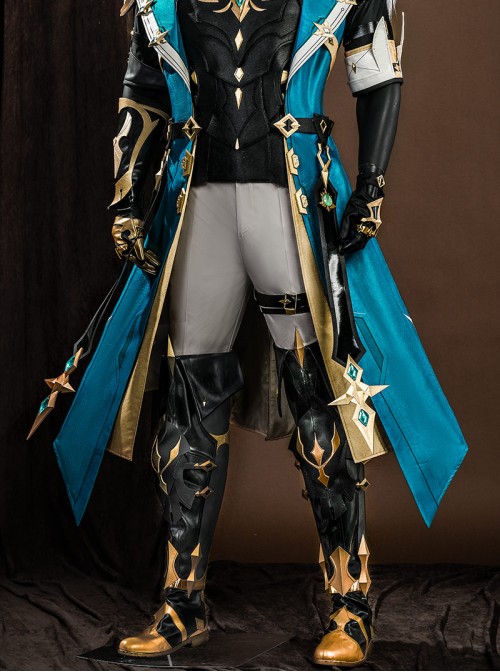 Game Genshin Impact Varka Halloween Cosplay Accessories Black Boots