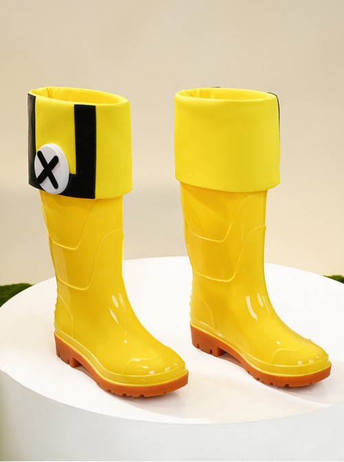 Game Genshin Impact Miliastra Wonderland Weather Waddler Halloween Cosplay Accessories Yellow Boots