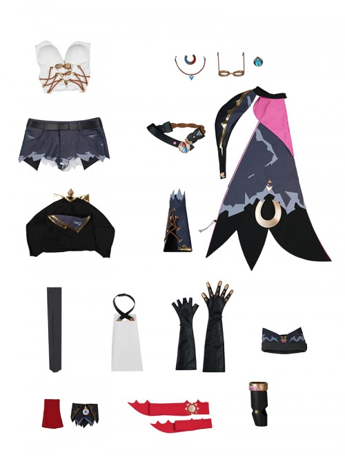 Game Genshin Impact Jahoda Halloween Cosplay Costume Set Without Right Sleeve Armor