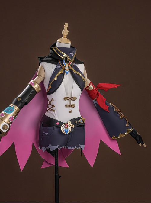 Game Genshin Impact Jahoda Halloween Cosplay Costume Set Without Right Sleeve Armor