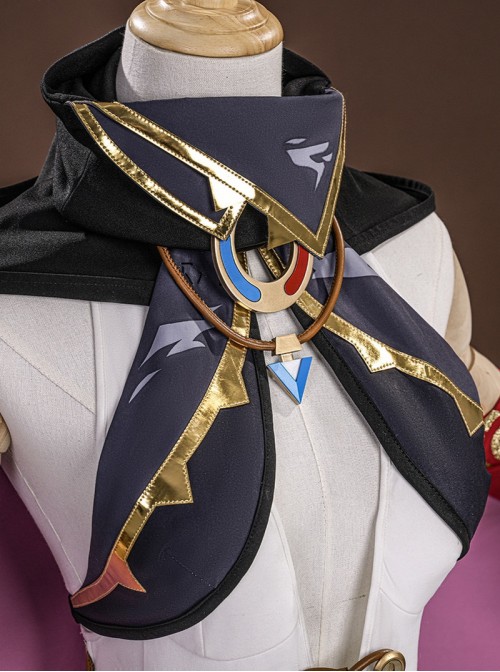 Game Genshin Impact Jahoda Halloween Cosplay Costume Set Without Right Sleeve Armor