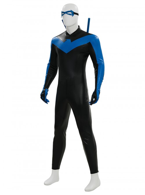 Anime Comics Nightwing Muscle-Free Version Battle Suit Halloween Cosplay Costume Set Without Boots
