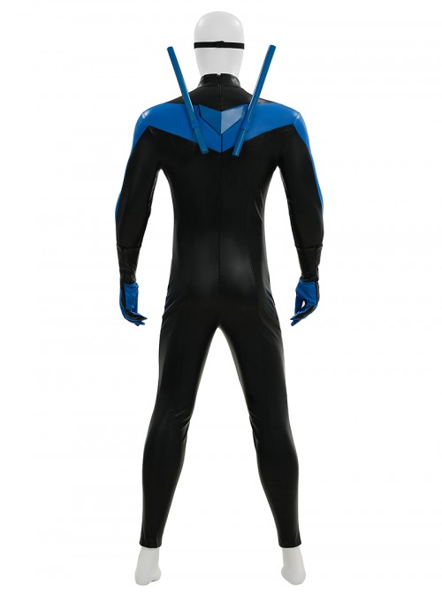 Anime Comics Nightwing Muscle-Free Version Battle Suit Halloween Cosplay Costume Set Without Boots