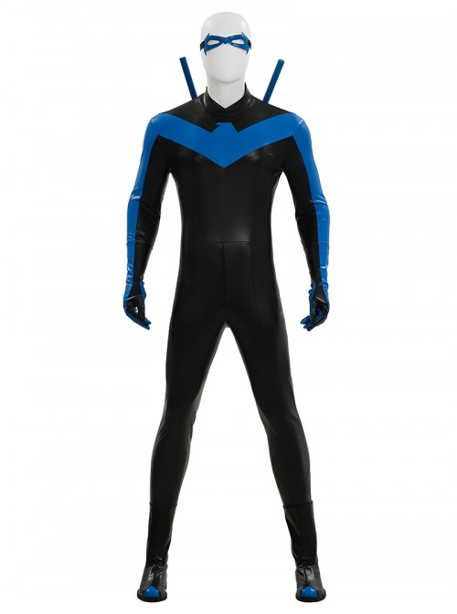 Anime Comics Nightwing Muscle-Free Version Battle Suit Halloween Cosplay Accessories Black Boots