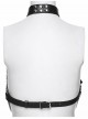 Black Artificial Leather Sexy Hollow-Out Design Hot-Girl Aesthetic Punk Style Choker Chest Chain