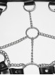 Black Artificial Leather Sexy Hollow-Out Design Hot-Girl Aesthetic Punk Style Choker Chest Chain