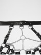 Black Artificial Leather Sexy Hollow-Out Design Hot-Girl Aesthetic Punk Style Choker Chest Chain