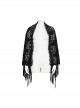 Black Hollow Out Flowers Knitting Lace Tassel Elegant Gothic Style Shawl