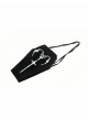 Black Velvet Mystery Horn Embroidery Coffin-Shaped Gothic Style Bag