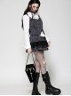 Black Velvet Mystery Horn Embroidery Coffin-Shaped Gothic Style Bag