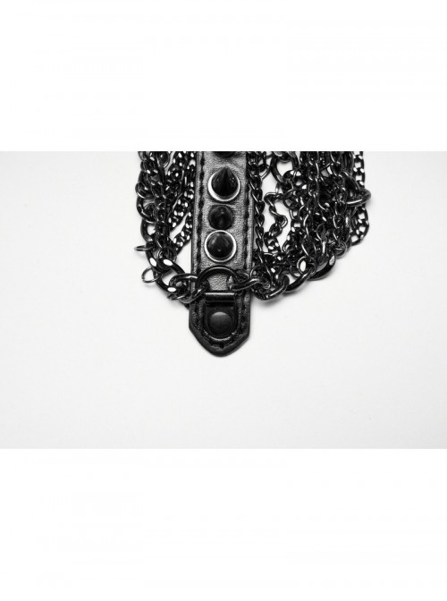 Black Chain Individual Thorn Spike Rivet Punk Style Crown