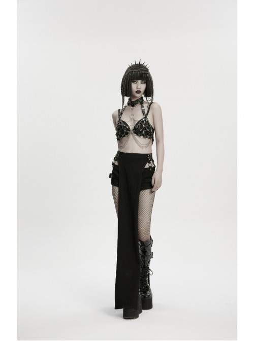 Black Chain Individual Thorn Spike Rivet Punk Style Crown