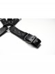 Black Artificial Leather Warrior Punk Men Double-Shoulder Armor Harness Two-Piece Set