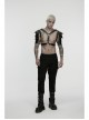 Black Artificial Leather Warrior Punk Men Double-Shoulder Armor Harness Two-Piece Set