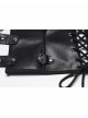 Black Artificial Leather Side Drawstrings Multi-Leather Straps Dark Knight Vibe Metal Punk Men Corset
