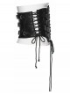 Black Artificial Leather Side Drawstrings Multi-Leather Straps Dark Knight Vibe Metal Punk Men Corset