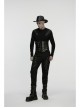 Black Artificial Leather Side Drawstrings Multi-Leather Straps Dark Knight Vibe Metal Punk Men Corset