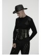 Black Artificial Leather Side Drawstrings Multi-Leather Straps Dark Knight Vibe Metal Punk Men Corset