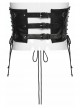 Black Artificial Leather Side Drawstrings Multi-Leather Straps Dark Knight Vibe Metal Punk Men Corset
